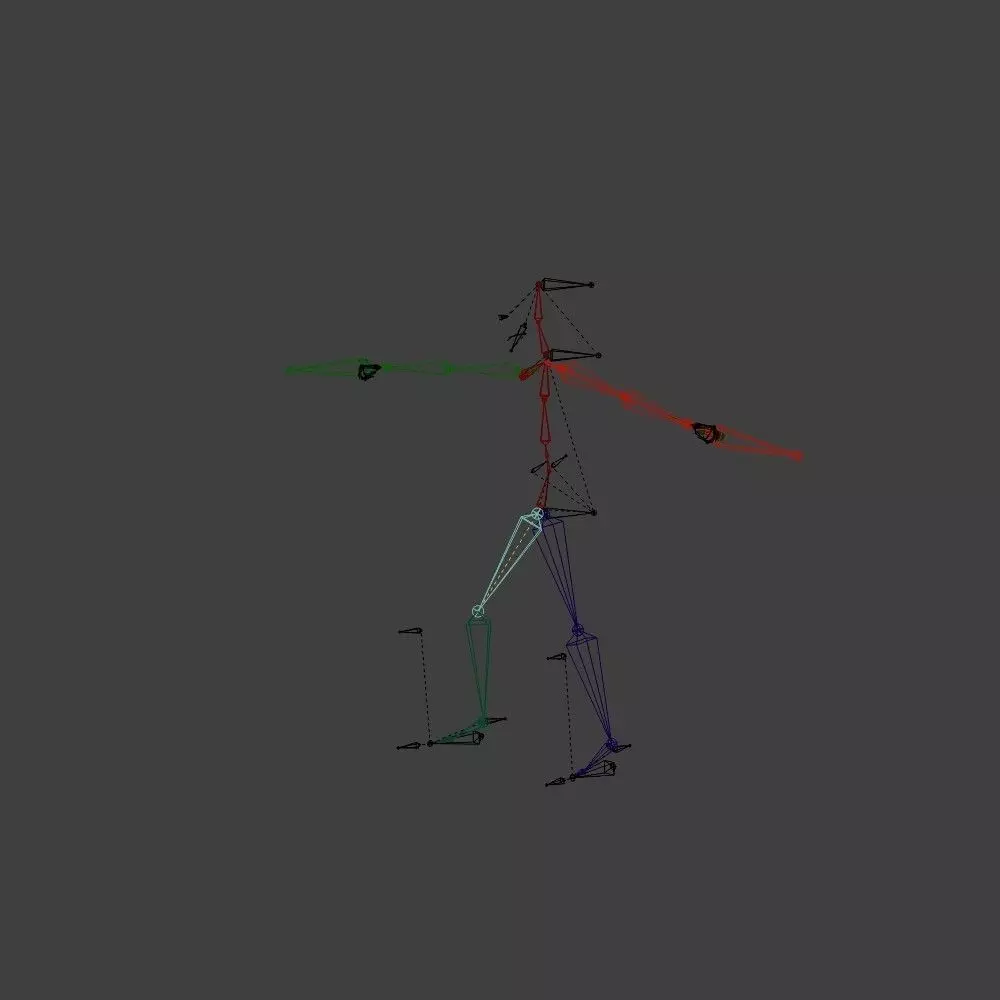 Eskeleton with a fight animation 3D model_0