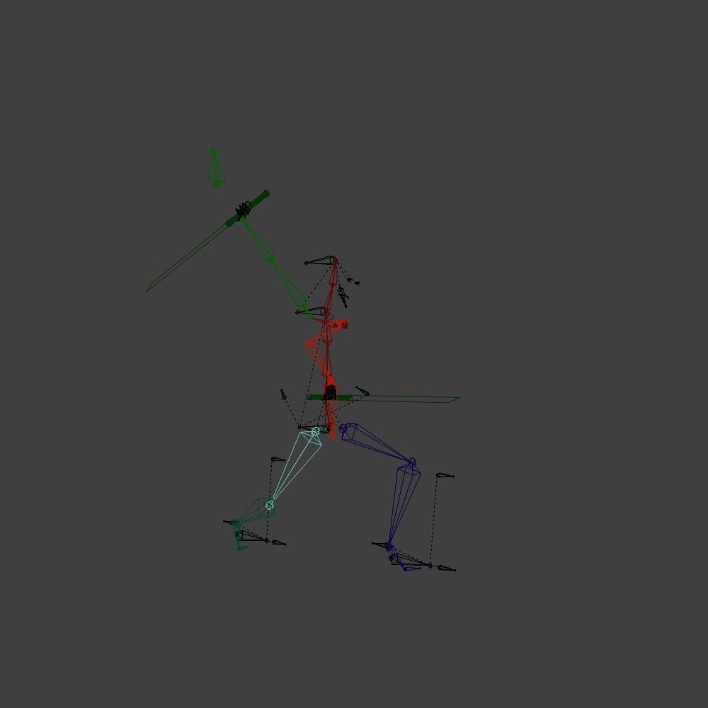 Eskeleton with a fight animation 3D model_3