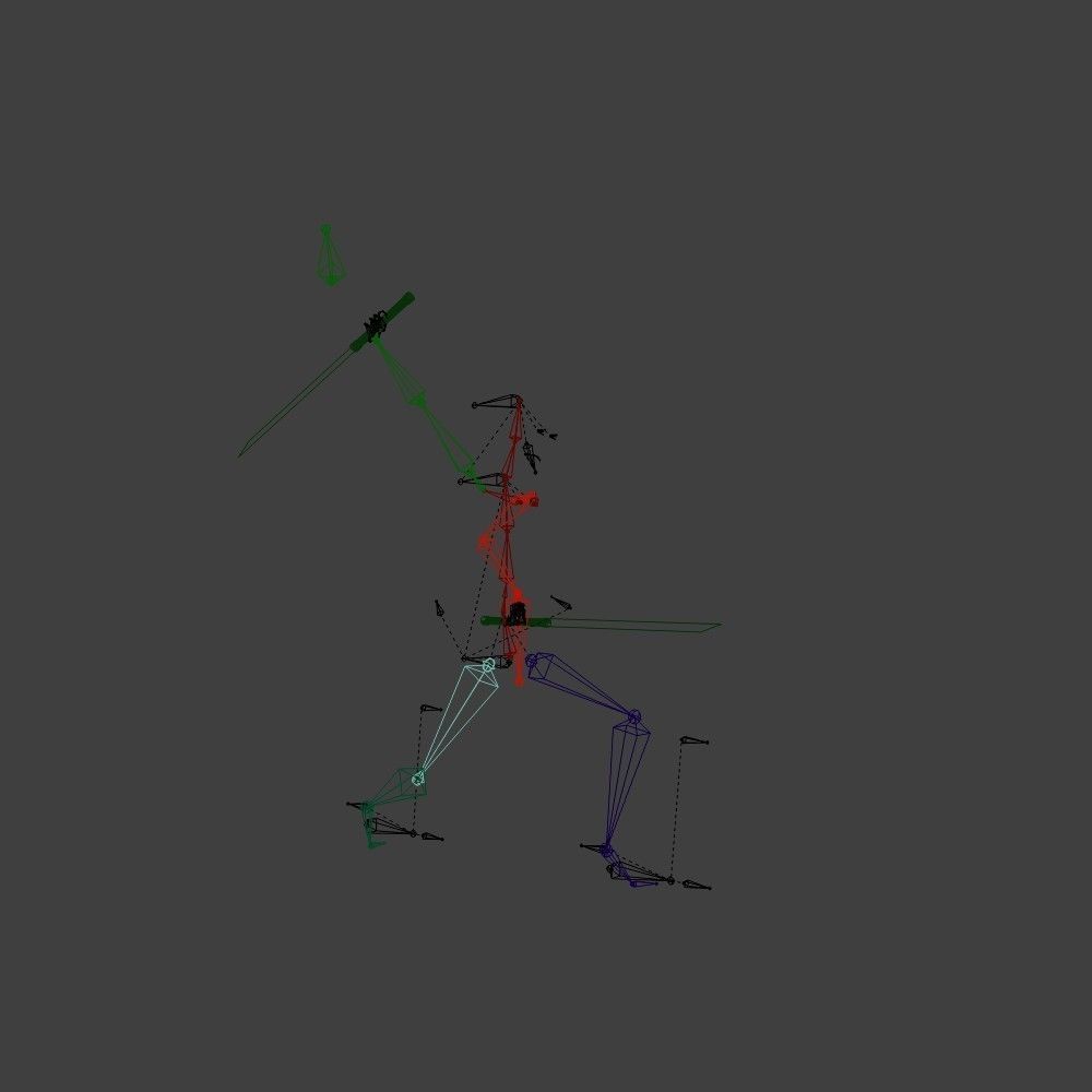 Eskeleton with a fight animation 3D model_5