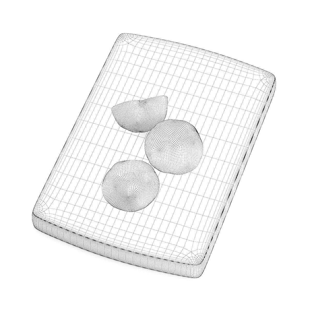 Tomatoes three on wooden cutting board 3D model_7