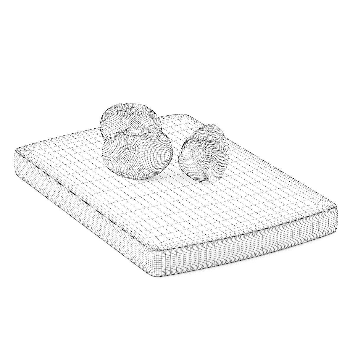 Tomatoes three on wooden cutting board 3D model_3