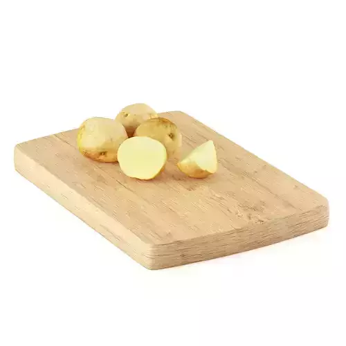 Potatoes chopping board with 3D model