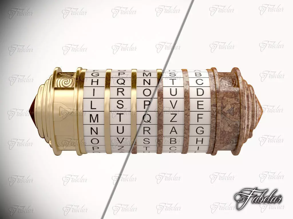 Cryptex collection puzzle with letters Low-poly 3D model_0