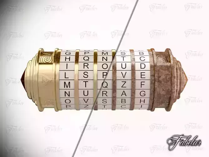 Cryptex collection puzzle with letters Low-poly 3D model