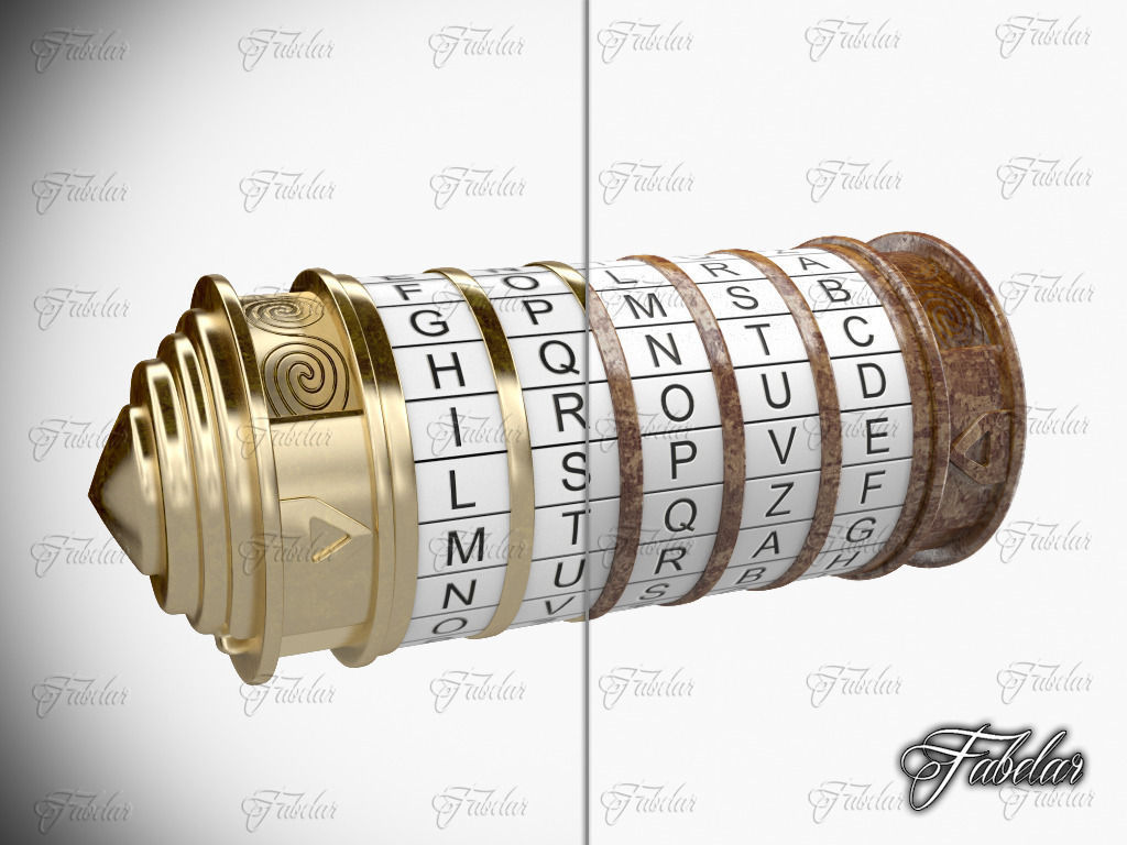 Cryptex collection puzzle with letters Low-poly 3D model_1