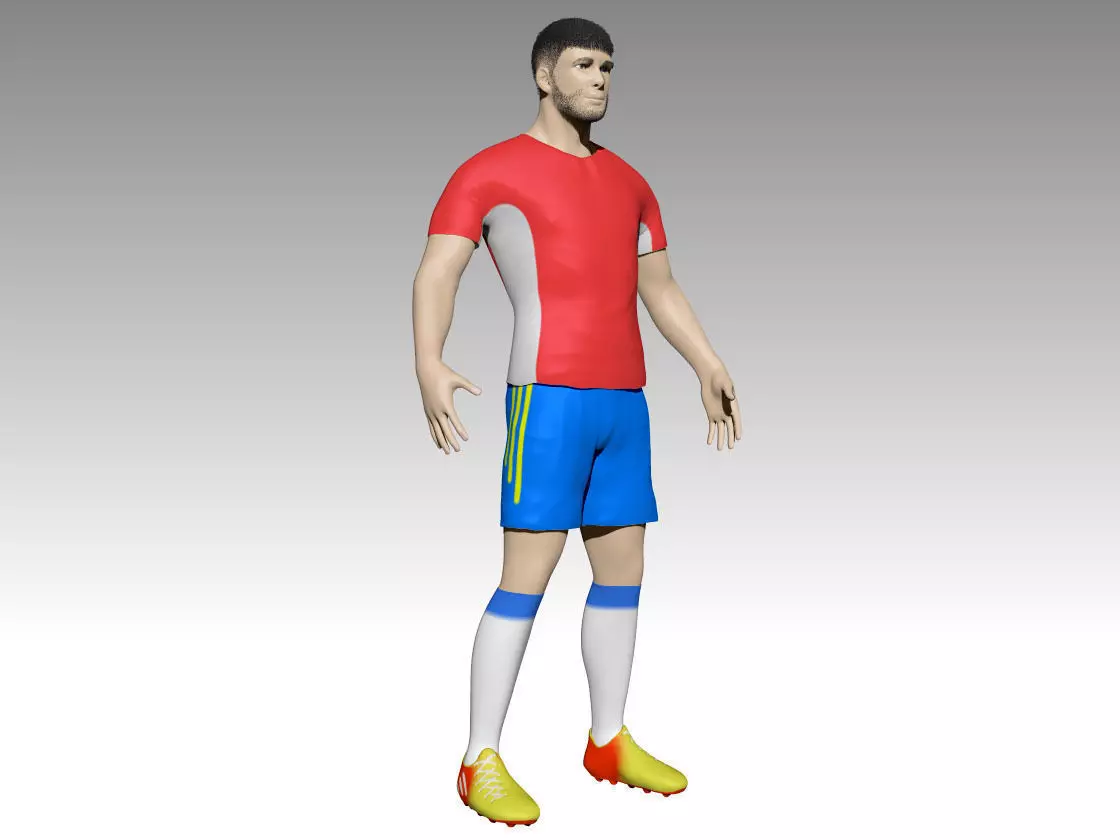 Football player 3D model_0