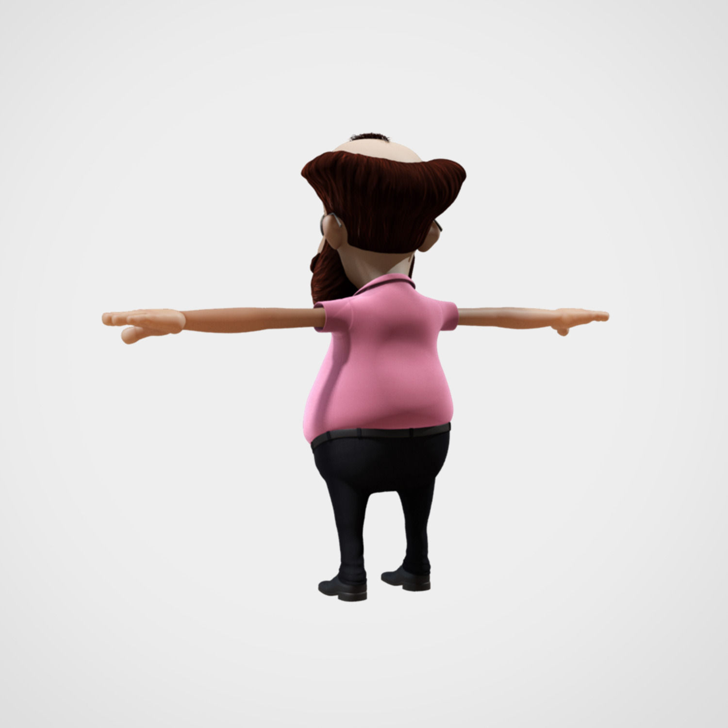 Cartoony Professor Rigged  3D model_3