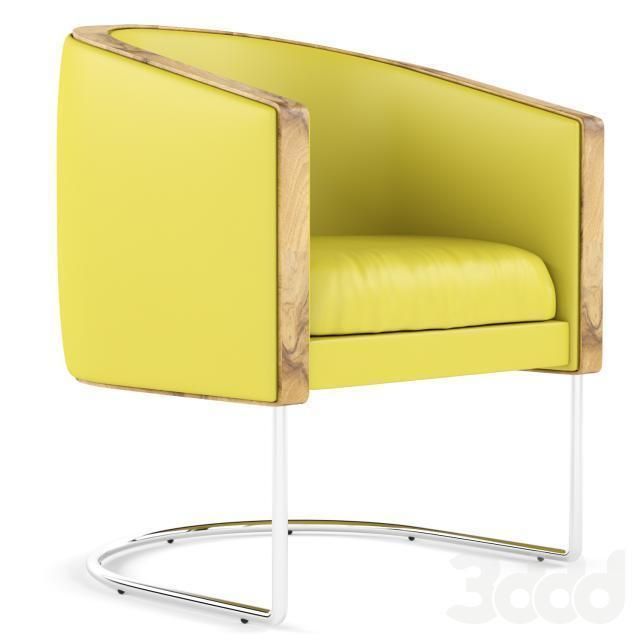 ARMCHAIR lounge chair with chrome legs 3D model_0