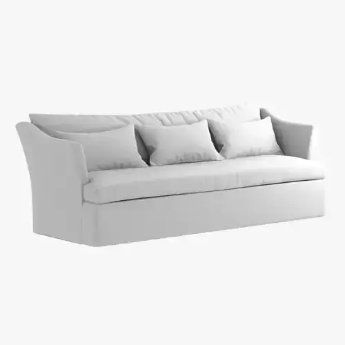 Custom made white three seat sofa