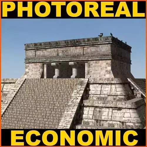 Photoreal Mayan temple - 3d model 3D model