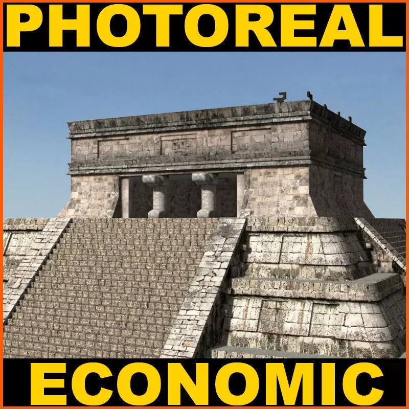 Photoreal Mayan temple - 3d model 3D model_0