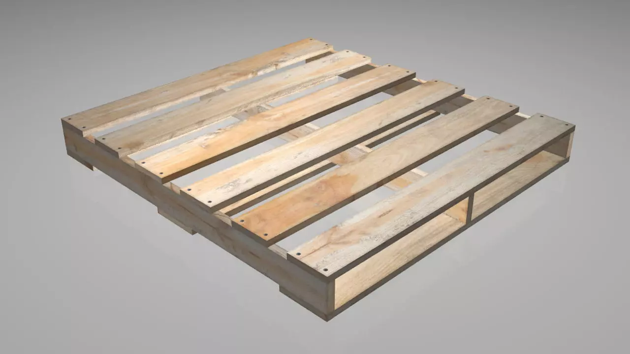 Wood Pallet low poly Low-poly 3D model_0
