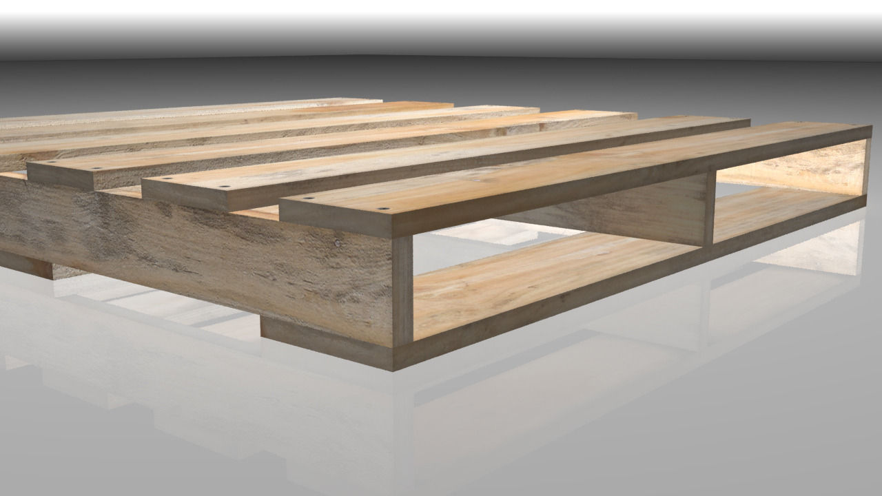 Wood Pallet low poly Low-poly 3D model_2