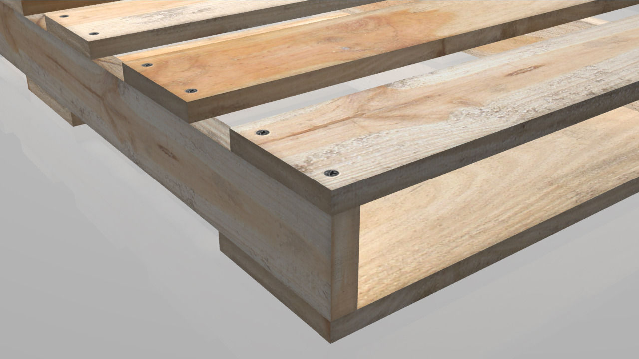 Wood Pallet low poly Low-poly 3D model_3