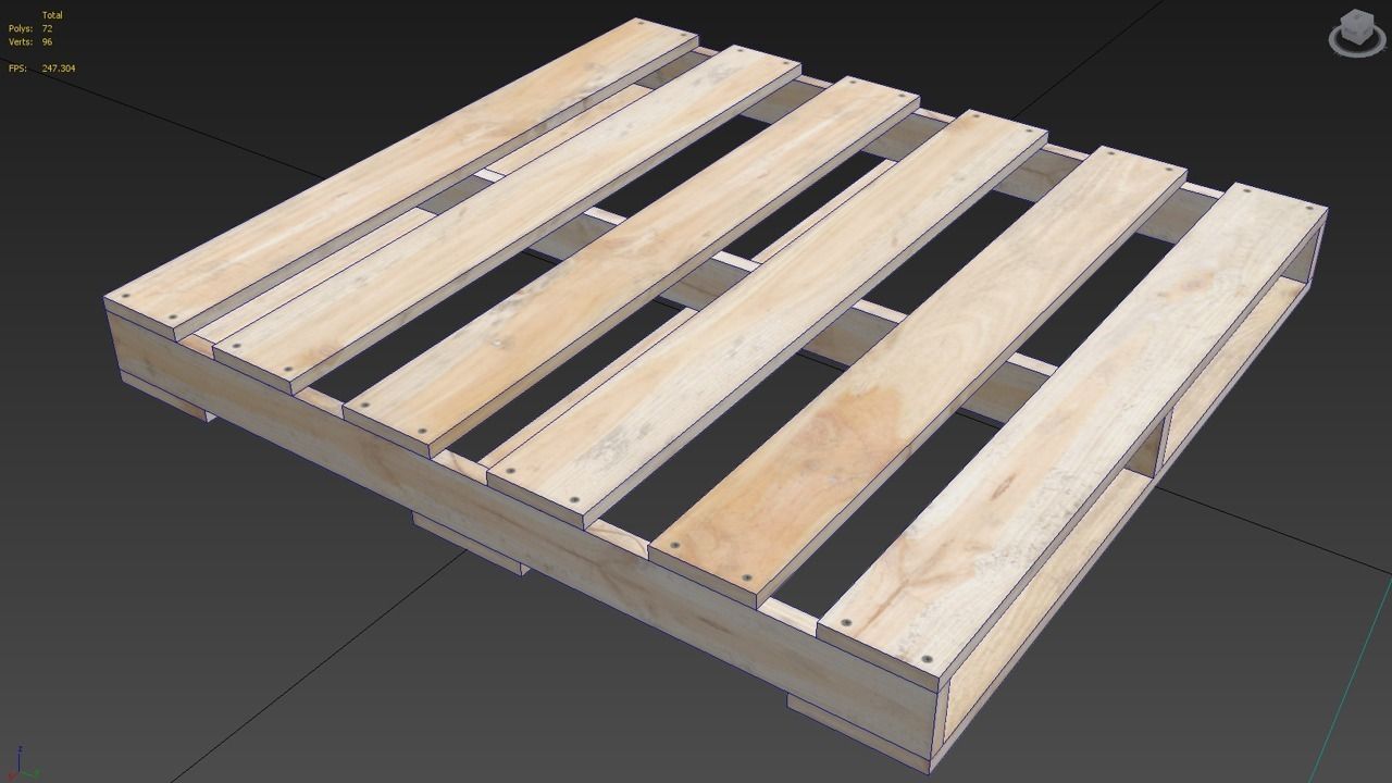 Wood Pallet low poly Low-poly 3D model_5