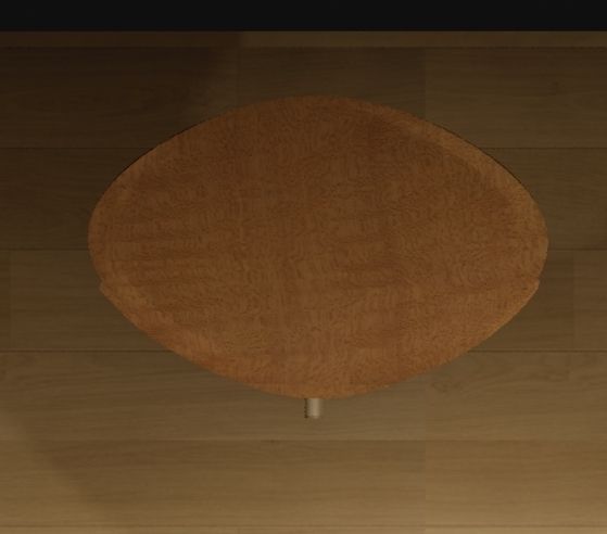 wooden small table with draws Low-poly 3D model_4