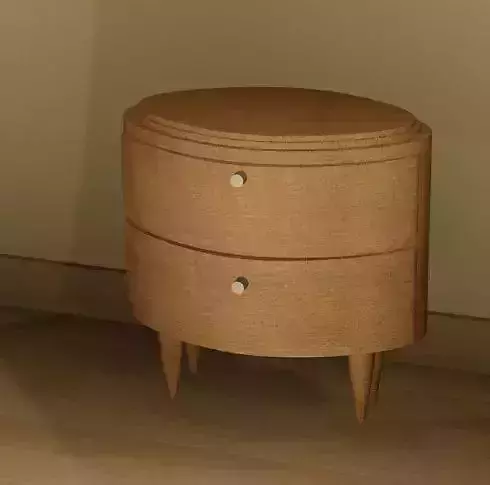 wooden small table with draws Low-poly 3D model