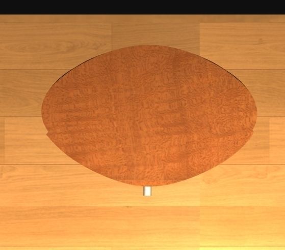 wooden small table with draws Low-poly 3D model_5