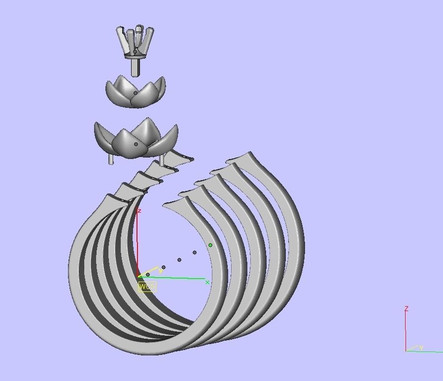 Engagement Ring Flower Ring 3mm main gem 3D print model_24