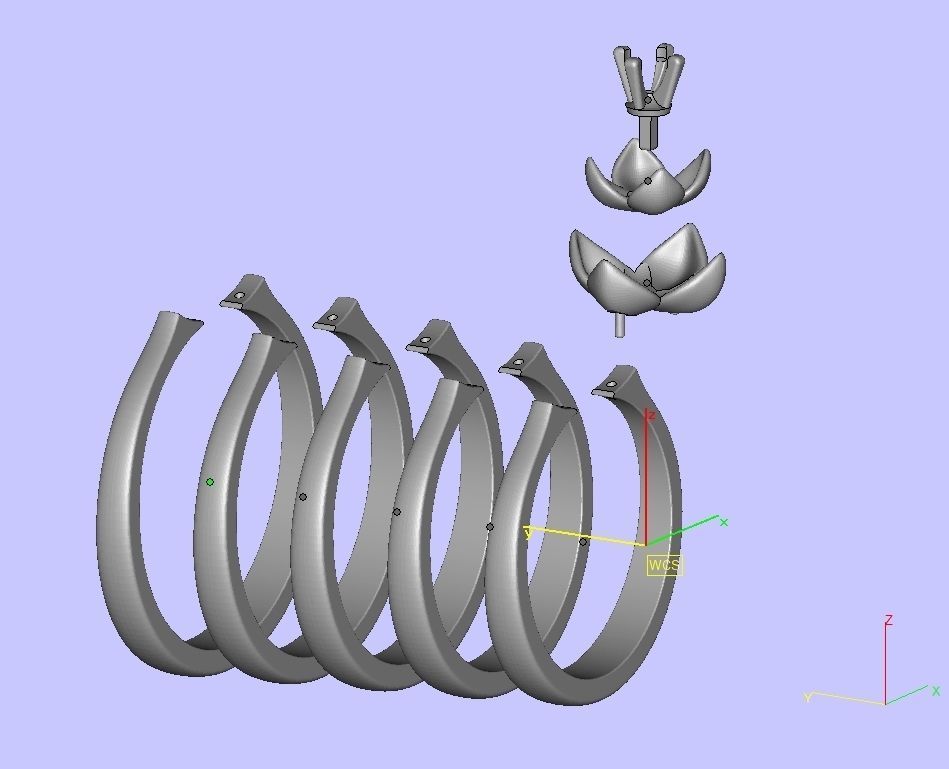 Engagement Ring Flower Ring 3mm main gem 3D print model_23