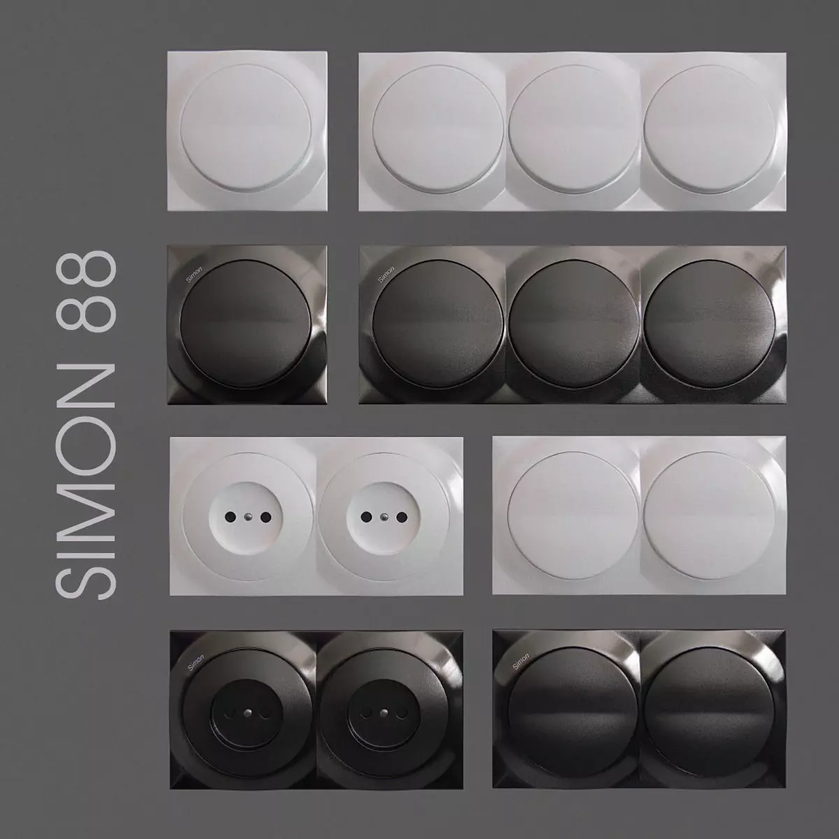 Light Switch Simon 88 vol1 3D model