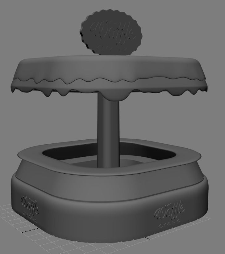 kiosk ice cream stand with cake on top Low-poly 3D model_2