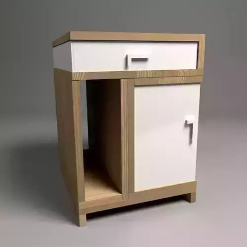 Nightstand bedside table with drawers Low-poly 3D model