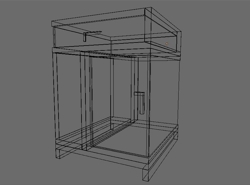 Nightstand bedside table with drawers Low-poly 3D model_4