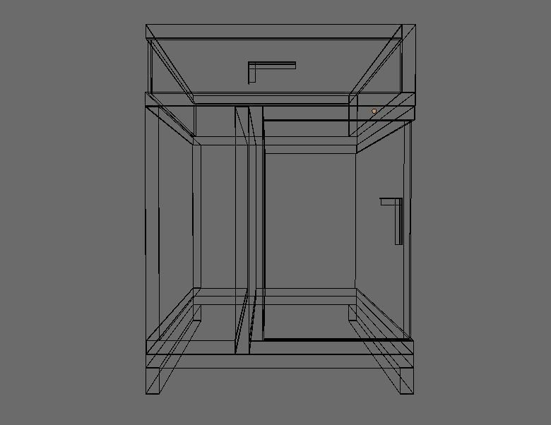 Nightstand bedside table with drawers Low-poly 3D model_5