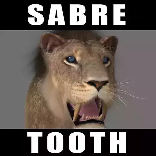 Sabretooth - 3d model lion 3D model
