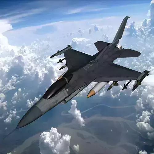 F16 Fighter Low-poly 3D model
