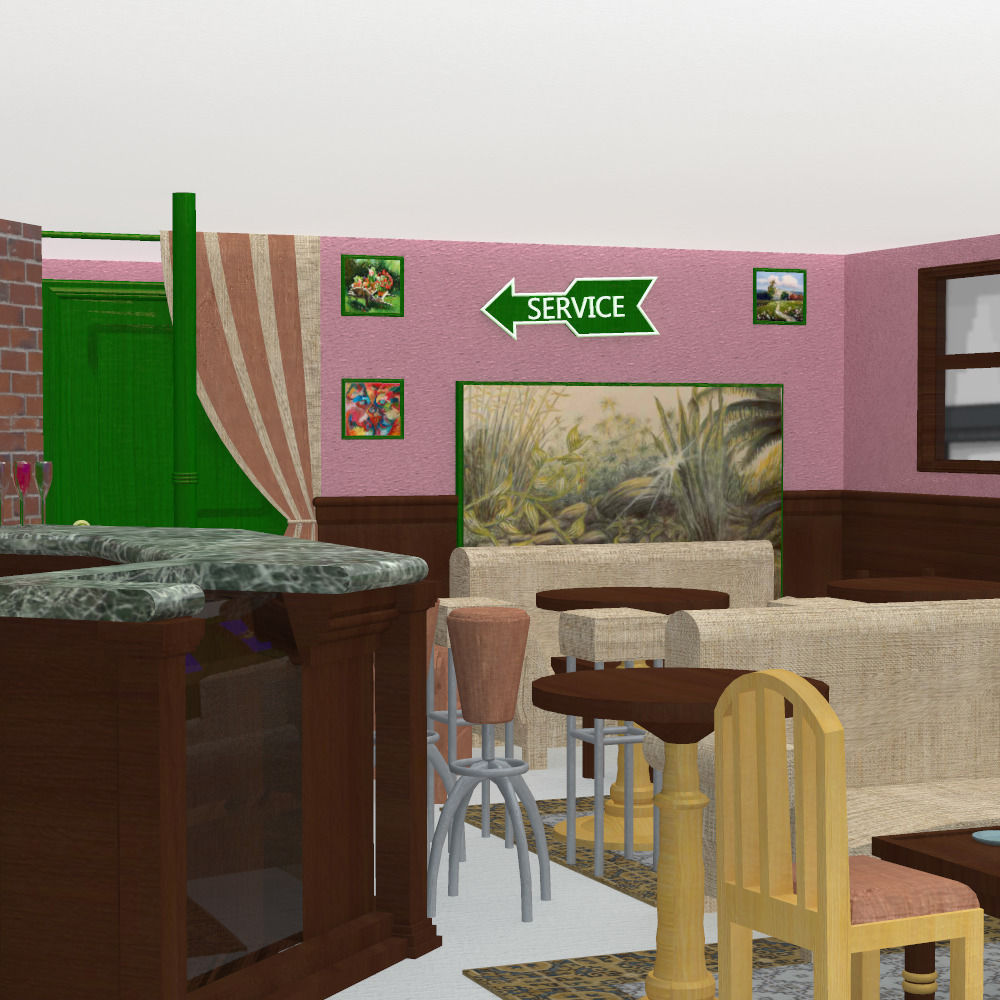 Cuppa Joe Coffee Shop Interior in multiple formats 3D model_7