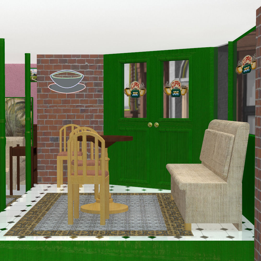 Cuppa Joe Coffee Shop Interior in multiple formats 3D model_2