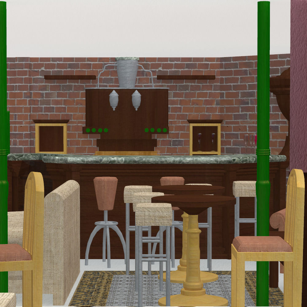 Cuppa Joe Coffee Shop Interior in multiple formats 3D model_9