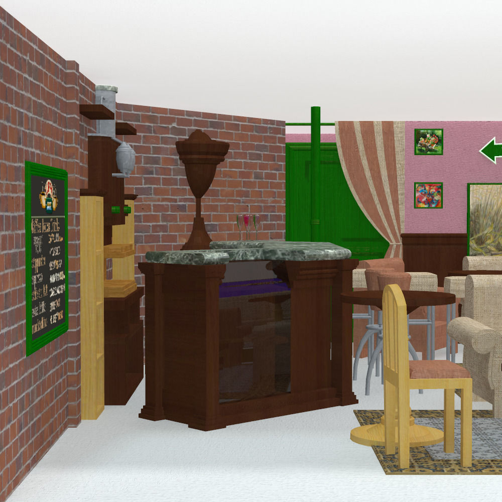 Cuppa Joe Coffee Shop Interior in multiple formats 3D model_11