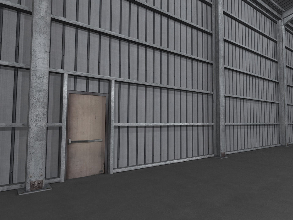 Industrial Warehouse Low Poly Low-poly 3D model_6