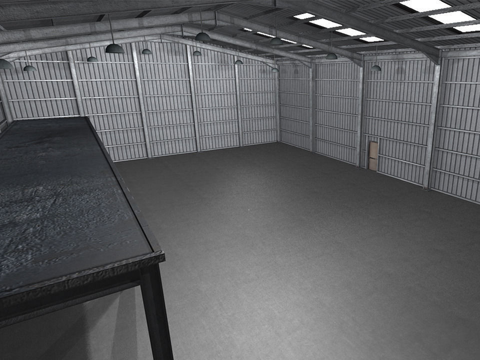 Industrial Warehouse Low Poly Low-poly 3D model_1