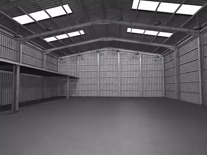 Industrial Warehouse Low Poly Low-poly 3D model
