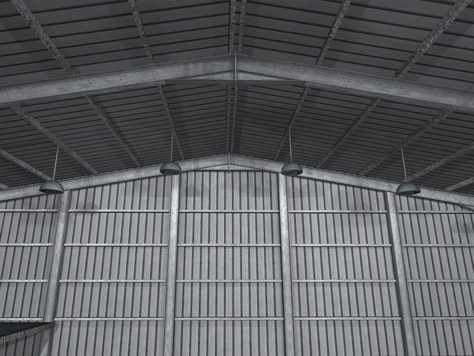 Industrial Warehouse Low Poly Low-poly 3D model_7