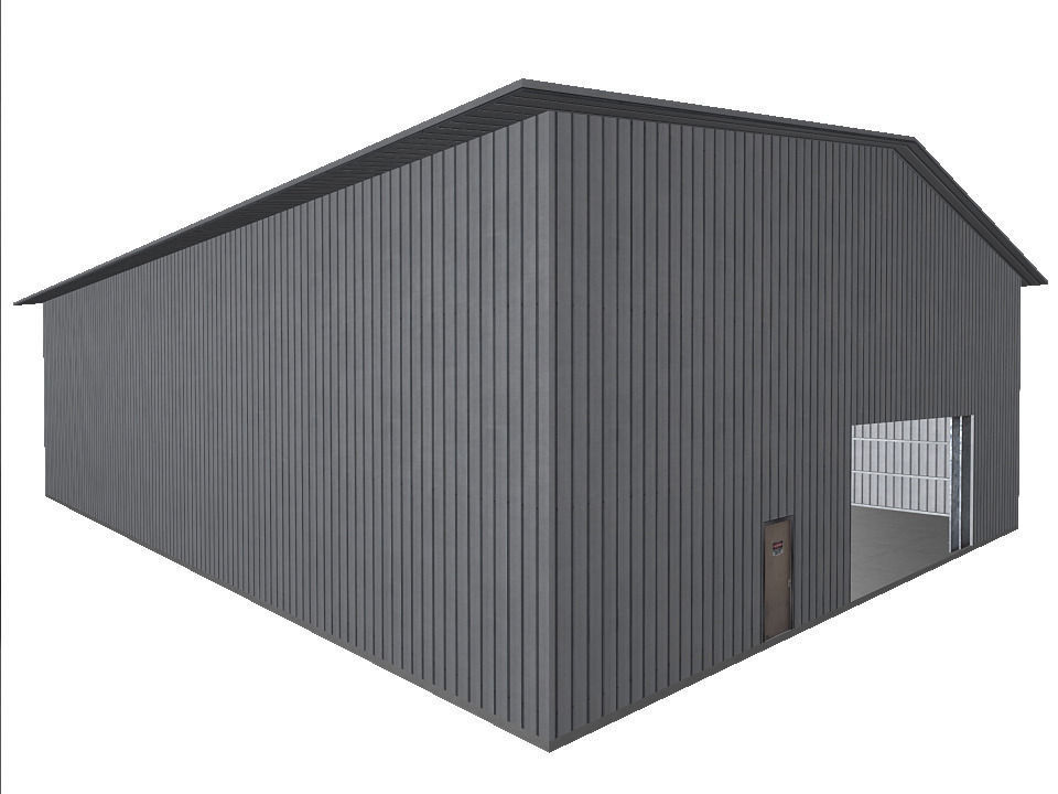 Industrial Warehouse Low Poly Low-poly 3D model_10