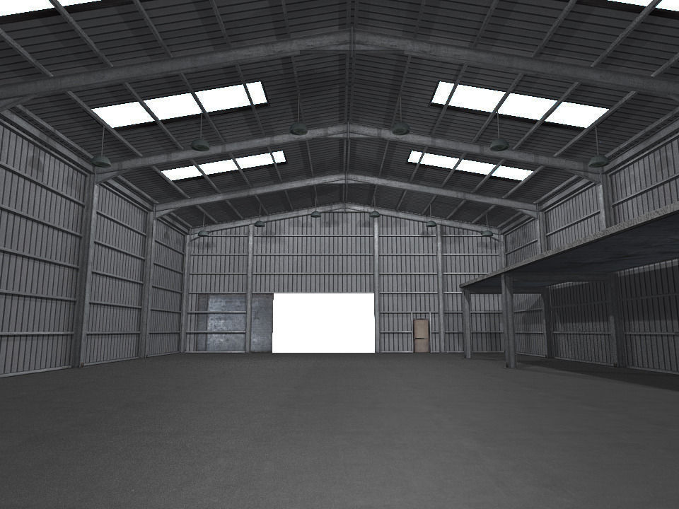 Industrial Warehouse Low Poly Low-poly 3D model_5