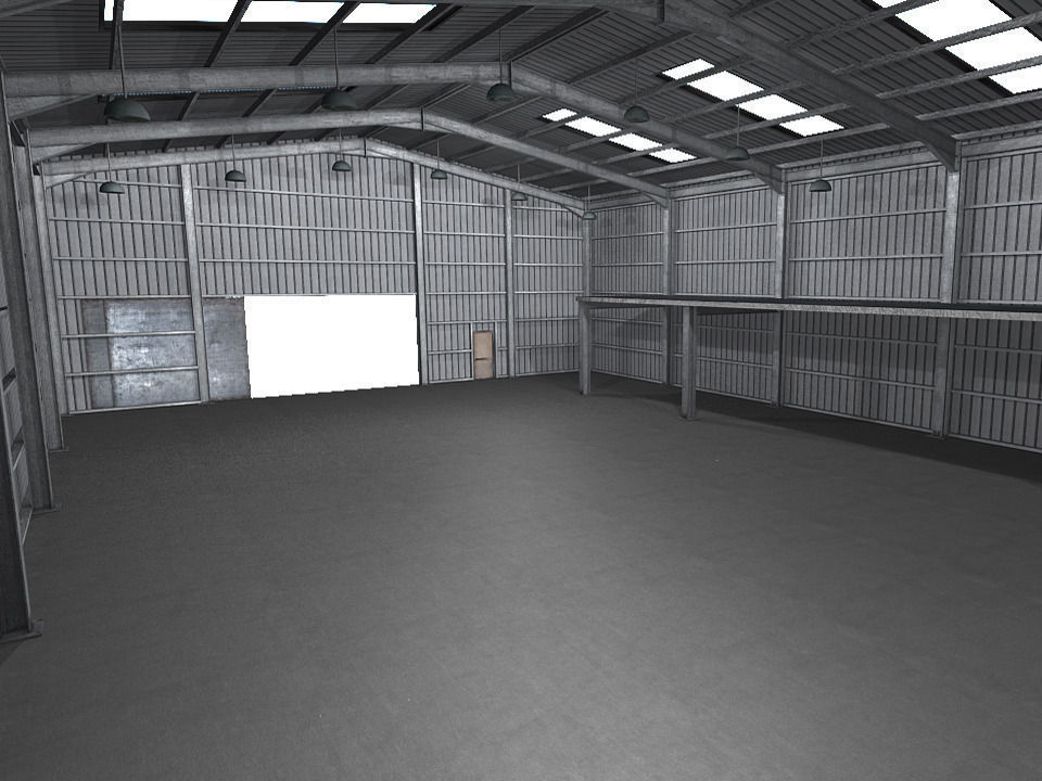 Industrial Warehouse Low Poly Low-poly 3D model_4