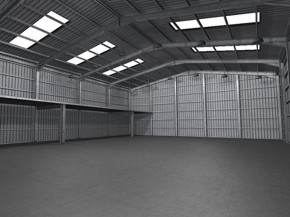 Industrial Warehouse Low Poly Low-poly 3D model_2