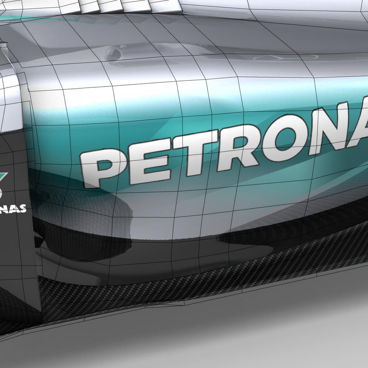Mercedes W06 monocoque Low-poly 3D model_5