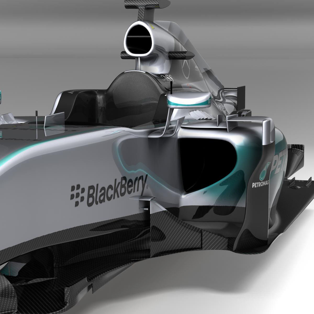 Mercedes W06 monocoque Low-poly 3D model_4