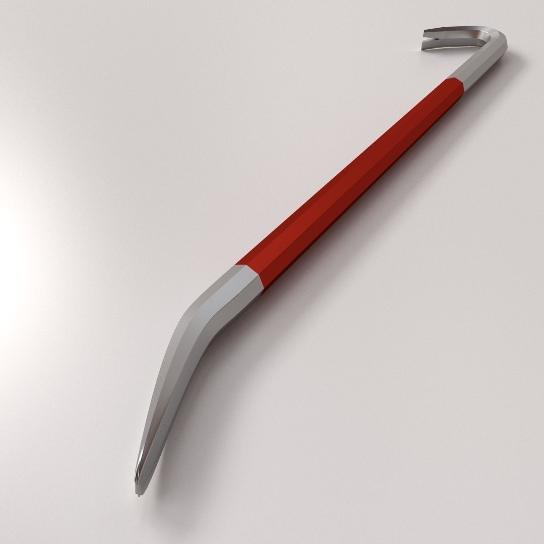 Crowbar cane with handle 3D model_2