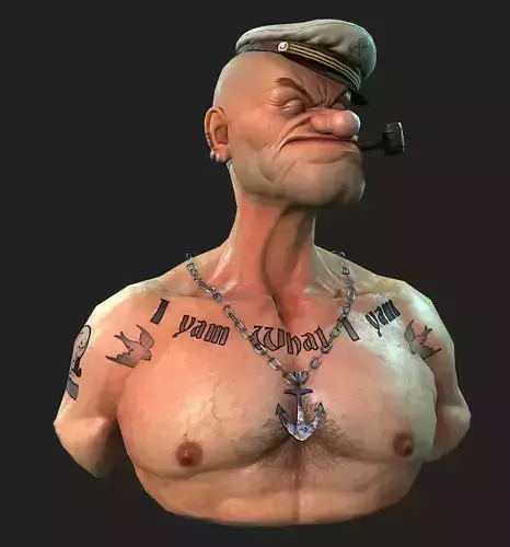 Popeye the Sailor Low-poly 3D model
