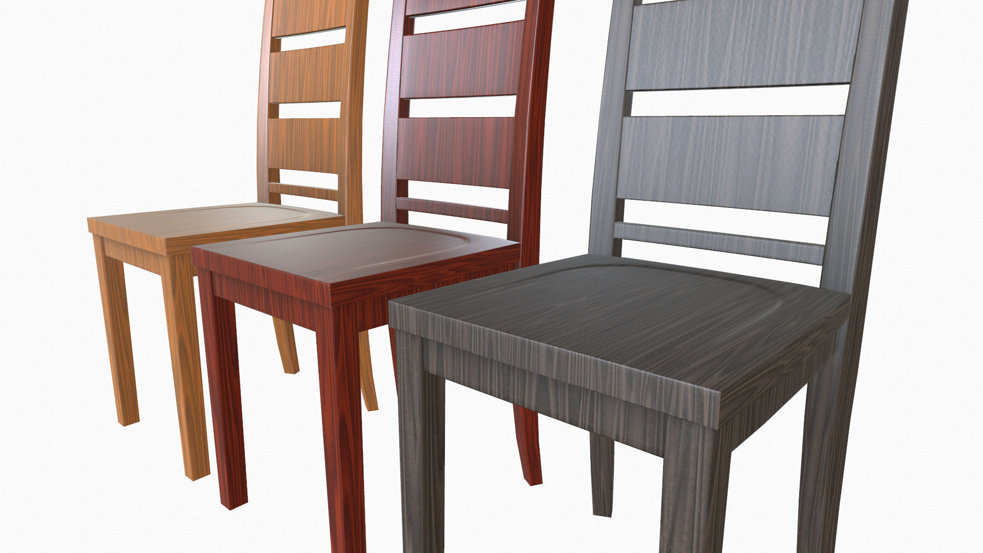 3d Model Simple Wooden Dining Chair Cgtrader Simple Wooden Dining Chair 3d Model Low Poly Obj Fbx 4