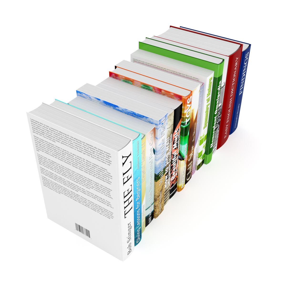 Books Set business 3D model_1