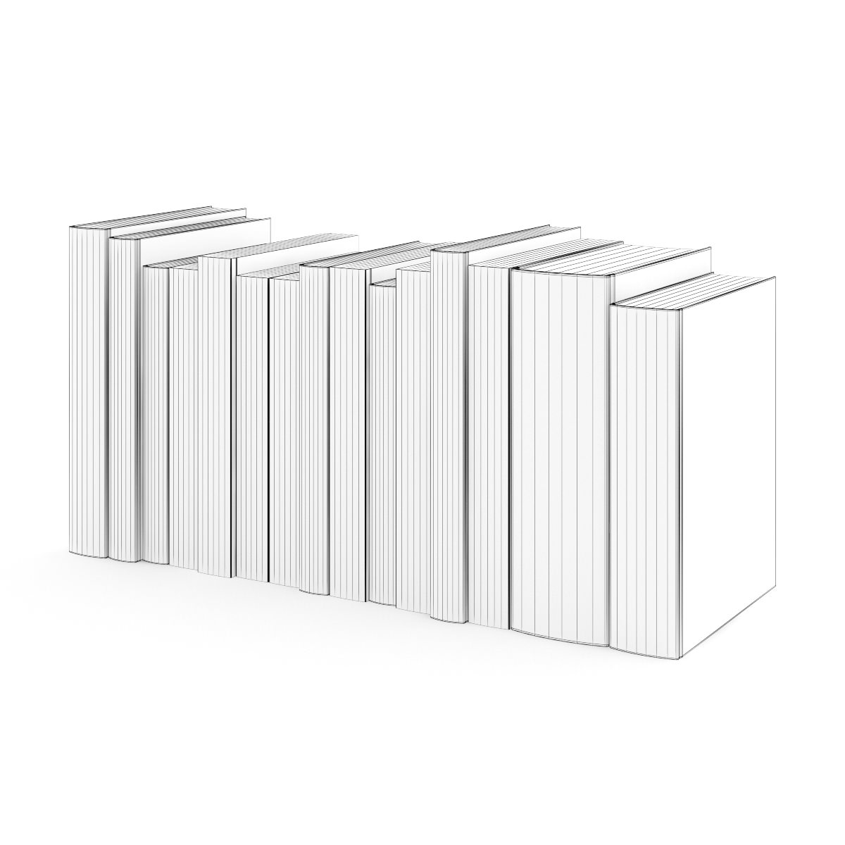 Books Set business 3D model_2